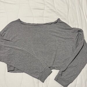 Gray Women's Long Sleeve Cropped Top